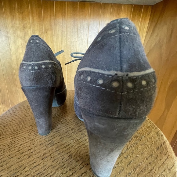 Miz Mooz Women’s ‘Lance' Lace Up Oxford Ankle Platform Booties - Brown Suede - 7 - Picture 4 of 12